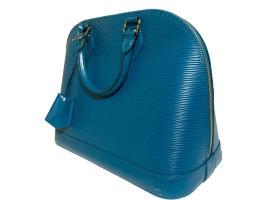 LOUIS VUITTON Epi Leather Alma Bag Turquoise