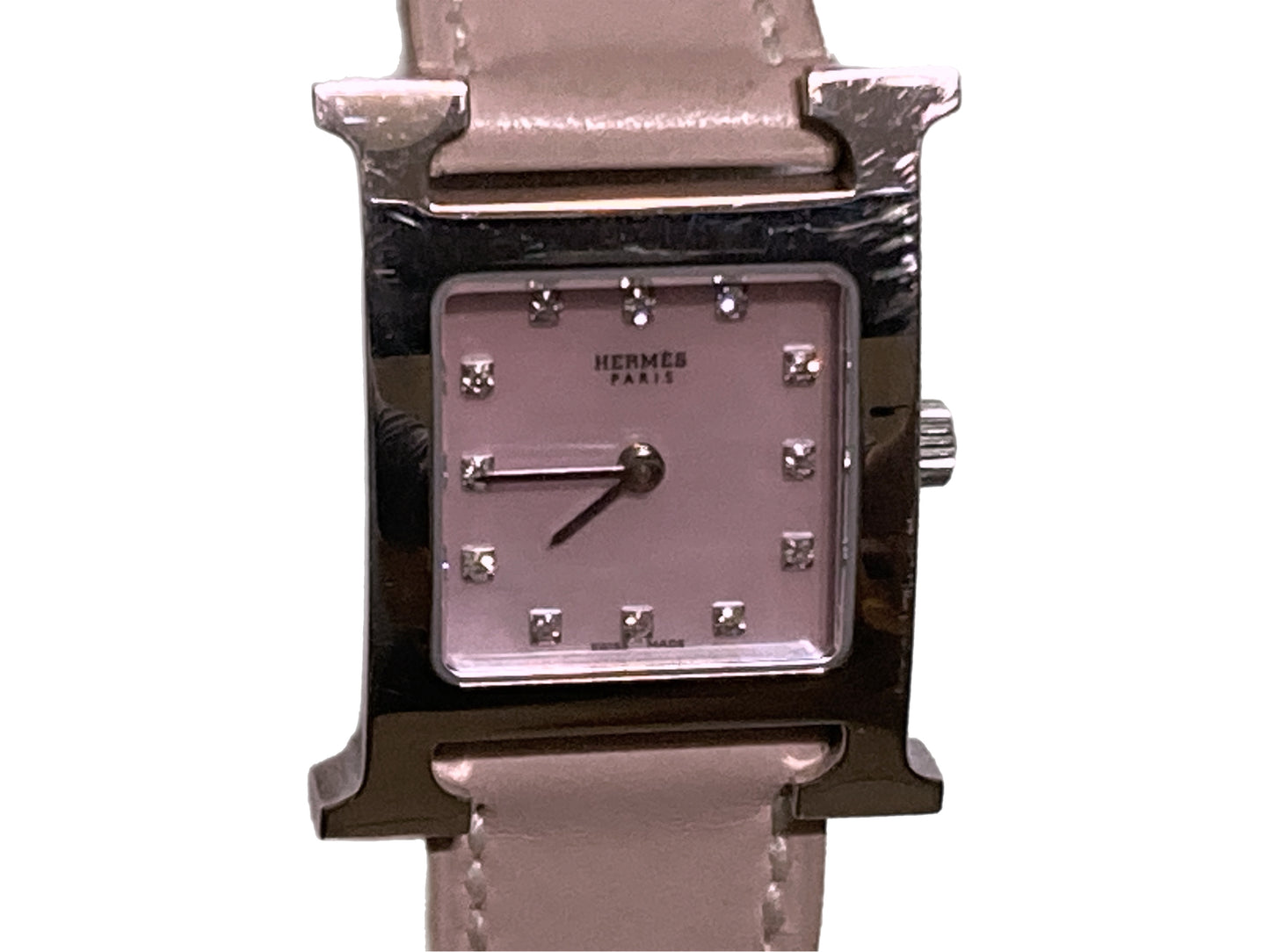 HERMES Ladies Silver H Watch