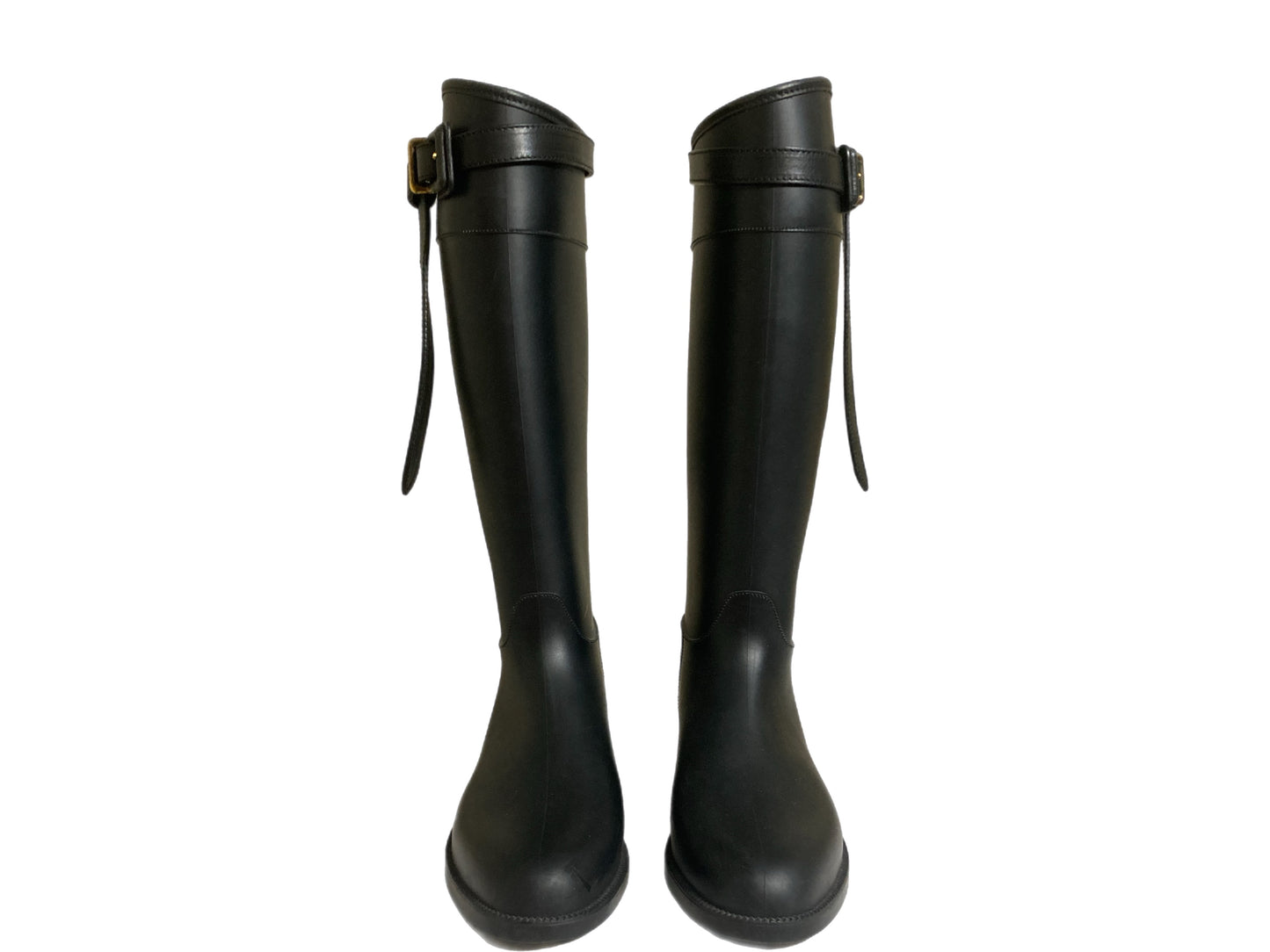 BURBERRY Tall Rubber Rain Boots Black Size 40