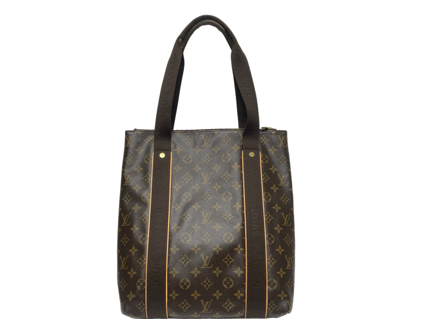 LOUIS VUITTON Canvas Cabas Beaubourg Monogram Tote Brown