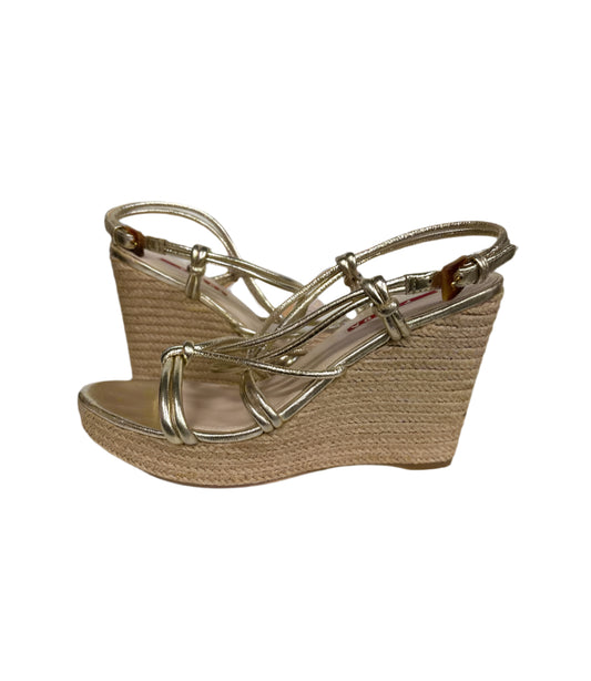 PRADA Raffia Wedge