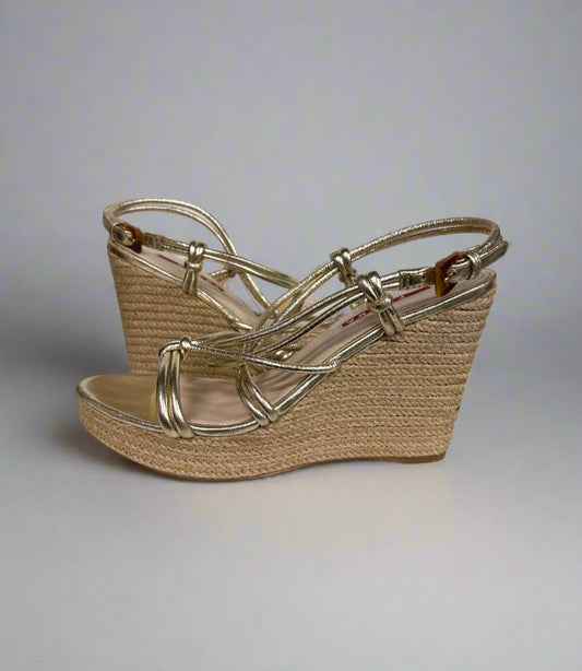 PRADA Raffia Wedge