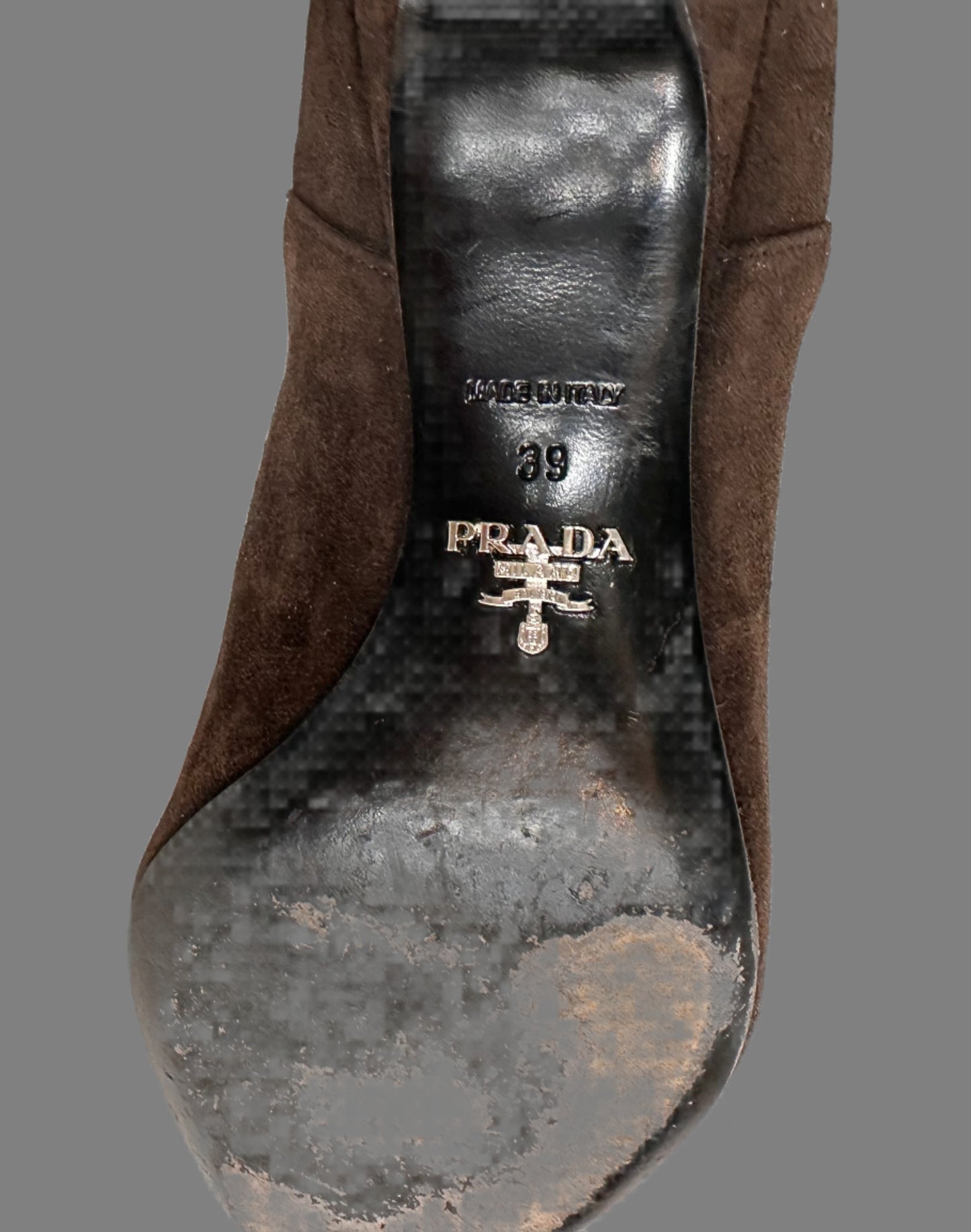 PRADA Brown Suede Bootie