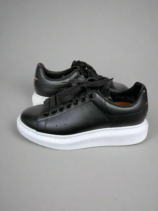 ALEXANDER McQUEEN Leather Sneakers Black Size 37.5