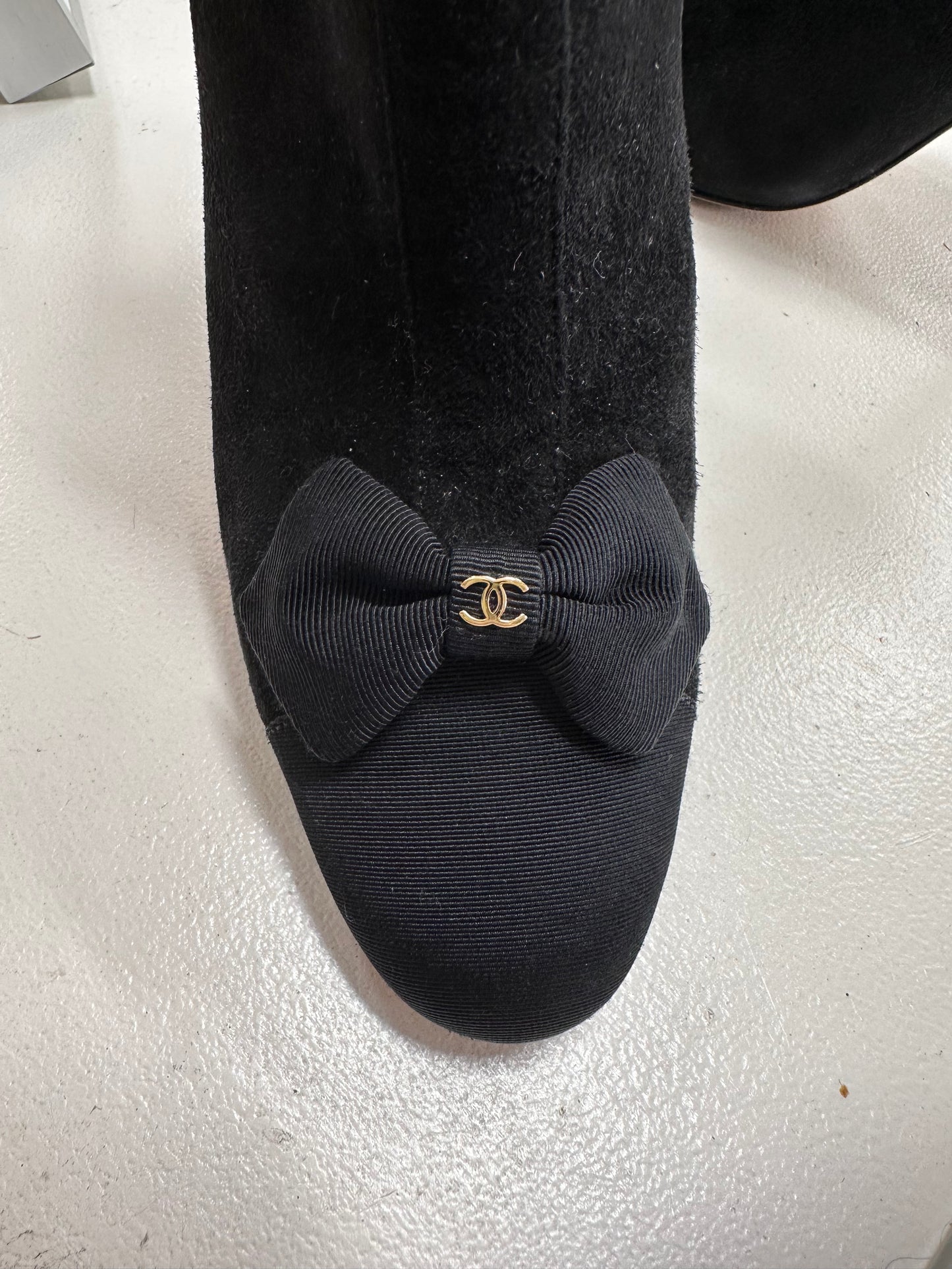 CHANEL Suede Booties