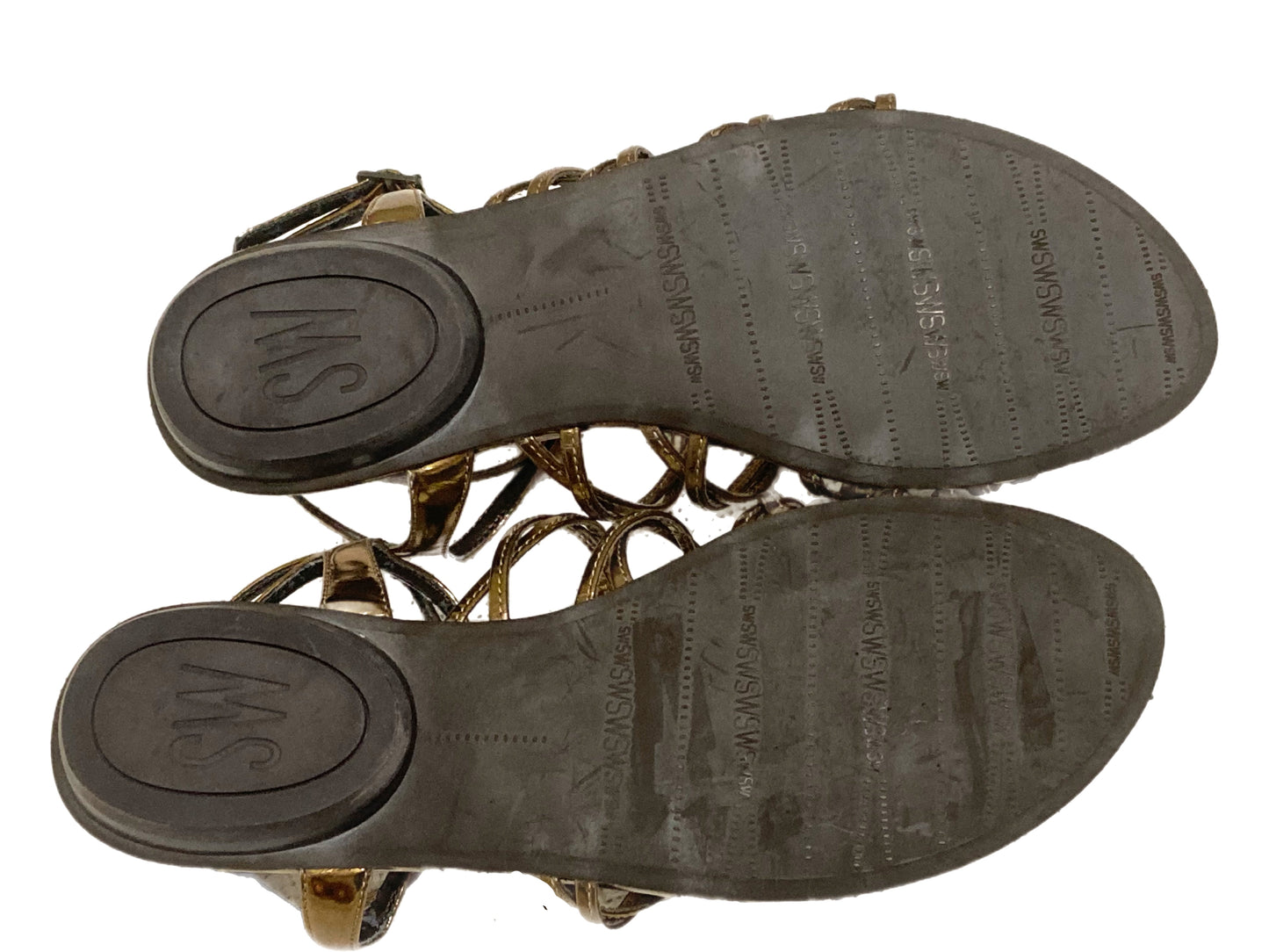STUART WEITZMAN Leather Control Sandals Bronze Size 5