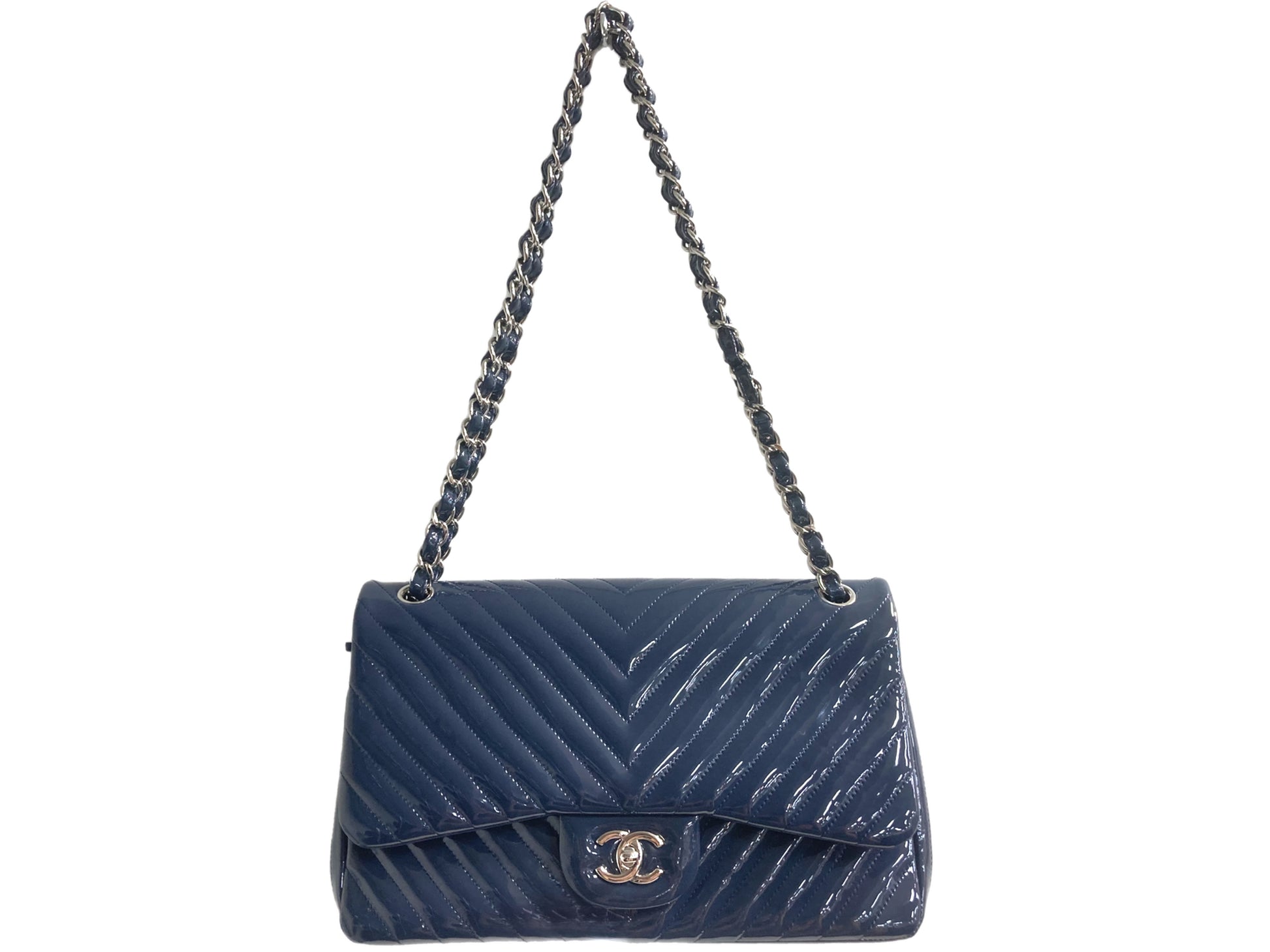 Chanel Chevron Double Flap Handbag