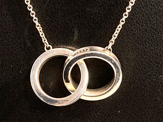 TIFFANY & CO. Sterling Silver 1837 Interlocking Circles Necklace