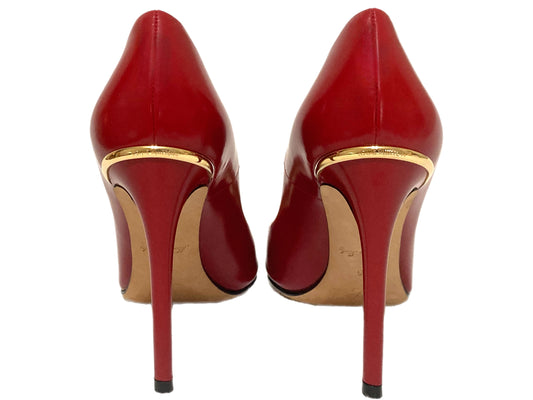 LOUIS VUITTON Leather Pointed Toe Pumps Red Size 36