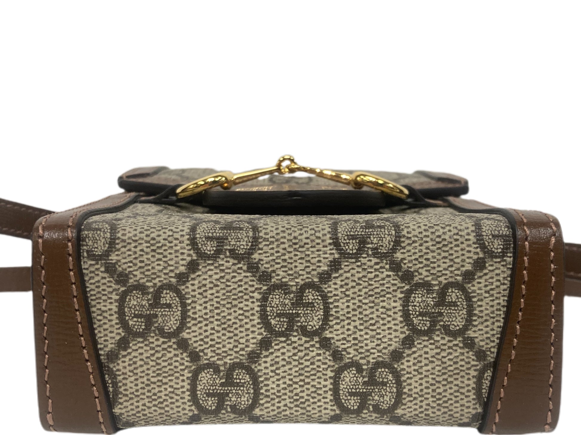 GUCCI Canvas Monogram Crossbody Taupe