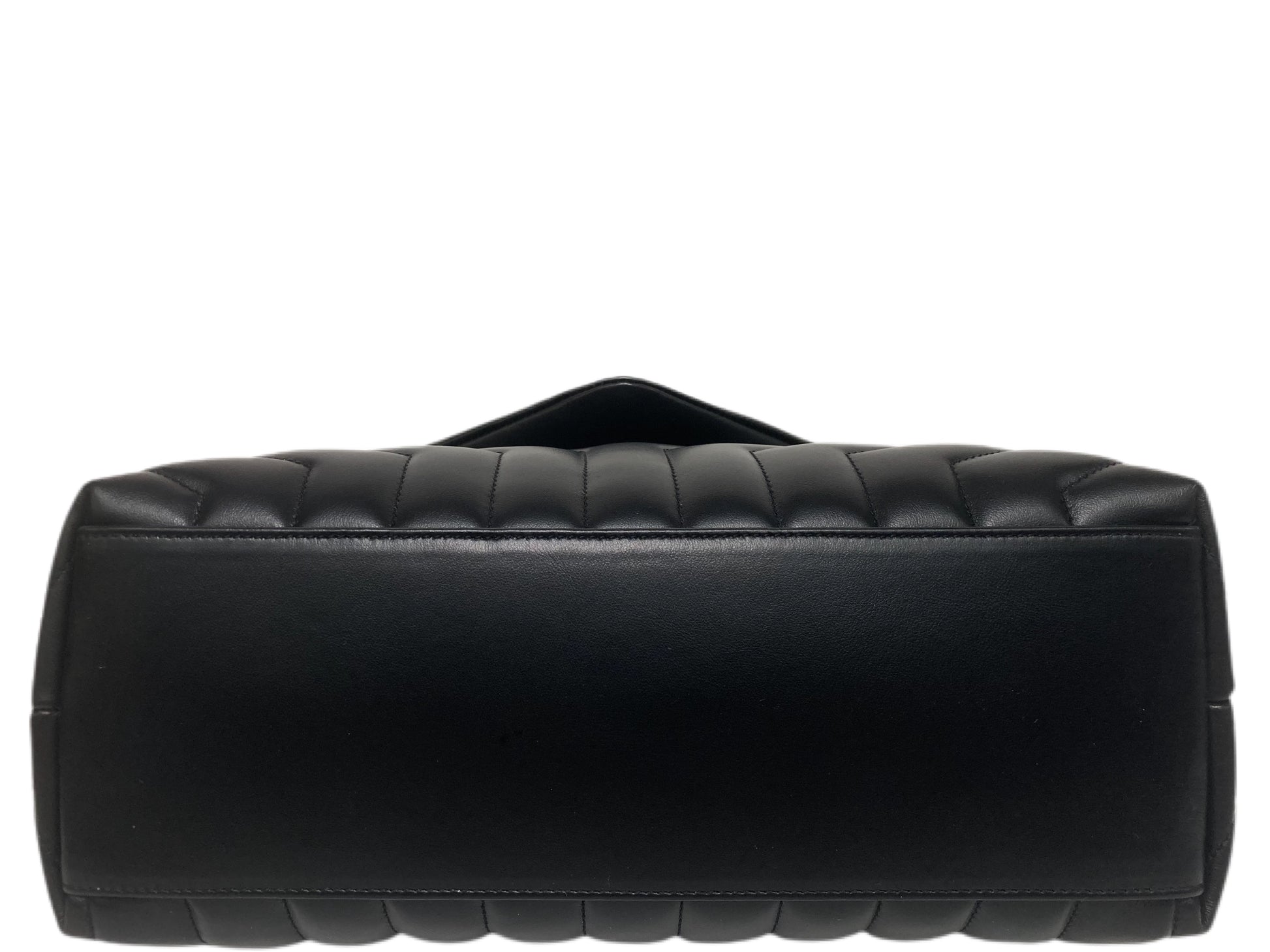 YVES SAINT LAURENT Leather LouLou Medium Matelasse Bag Black