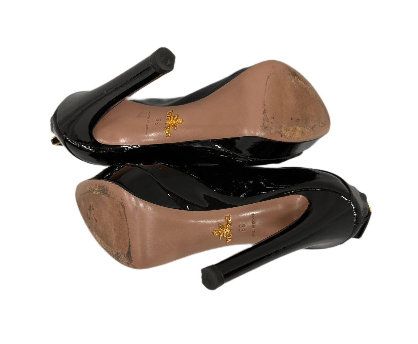 PRADA Patent Leather Platform Sandal Size 38