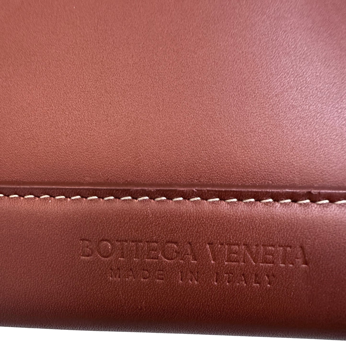 BOTTEGA VENETA "Arco" Leather Satchel Cognac