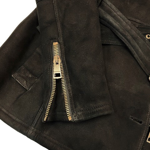 BURBERRY BRIT Shearling and Fur Coat Black Size 6