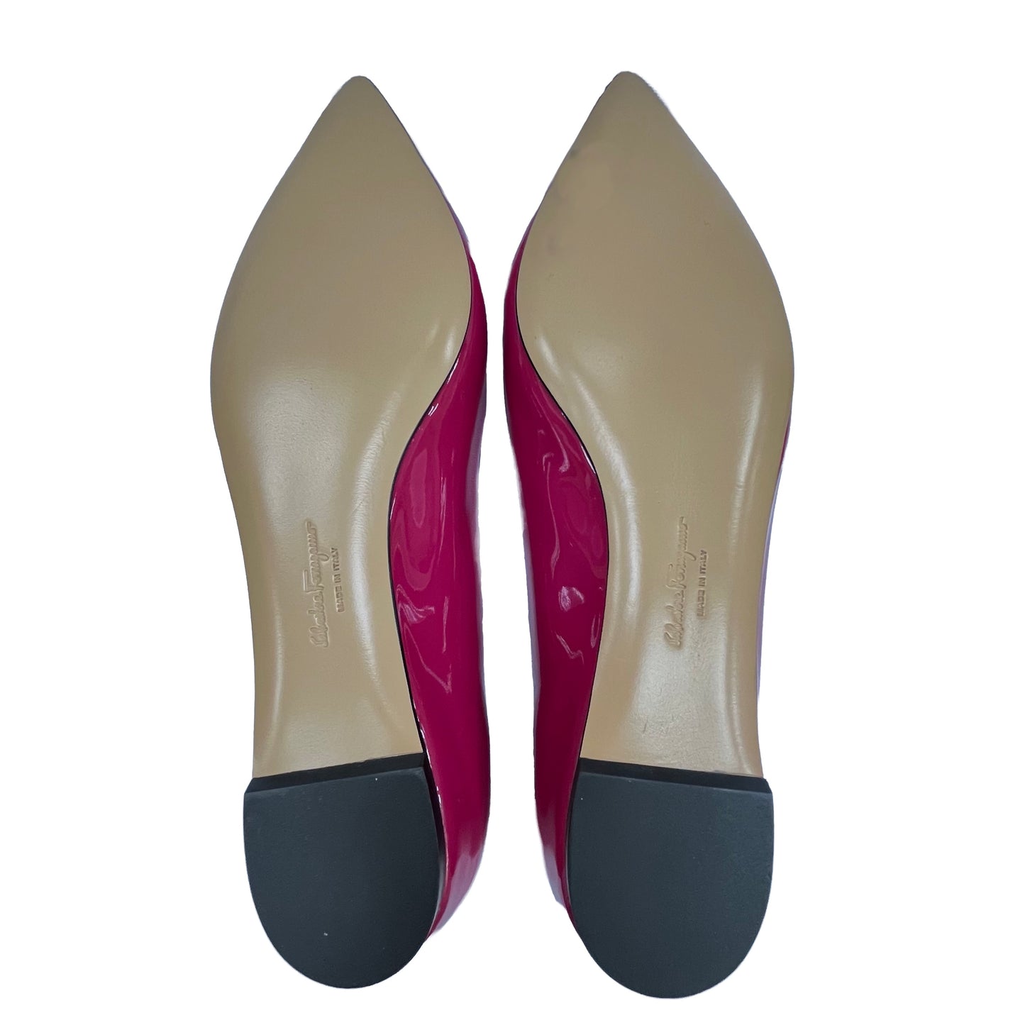 SALVATORE FERRAGAMO Pink Patent Leather Flats Size 10
