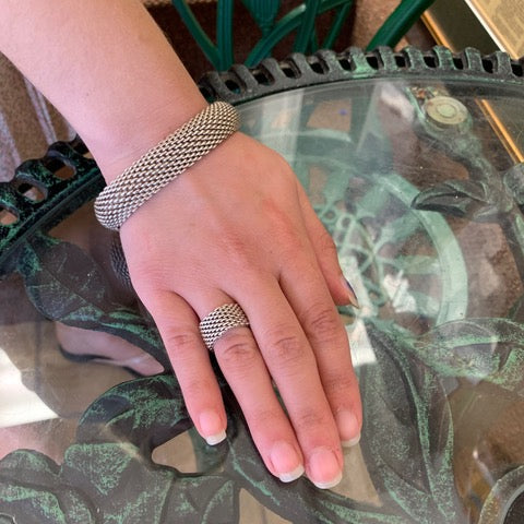 Tiffany silver somerset mesh ring Clearance