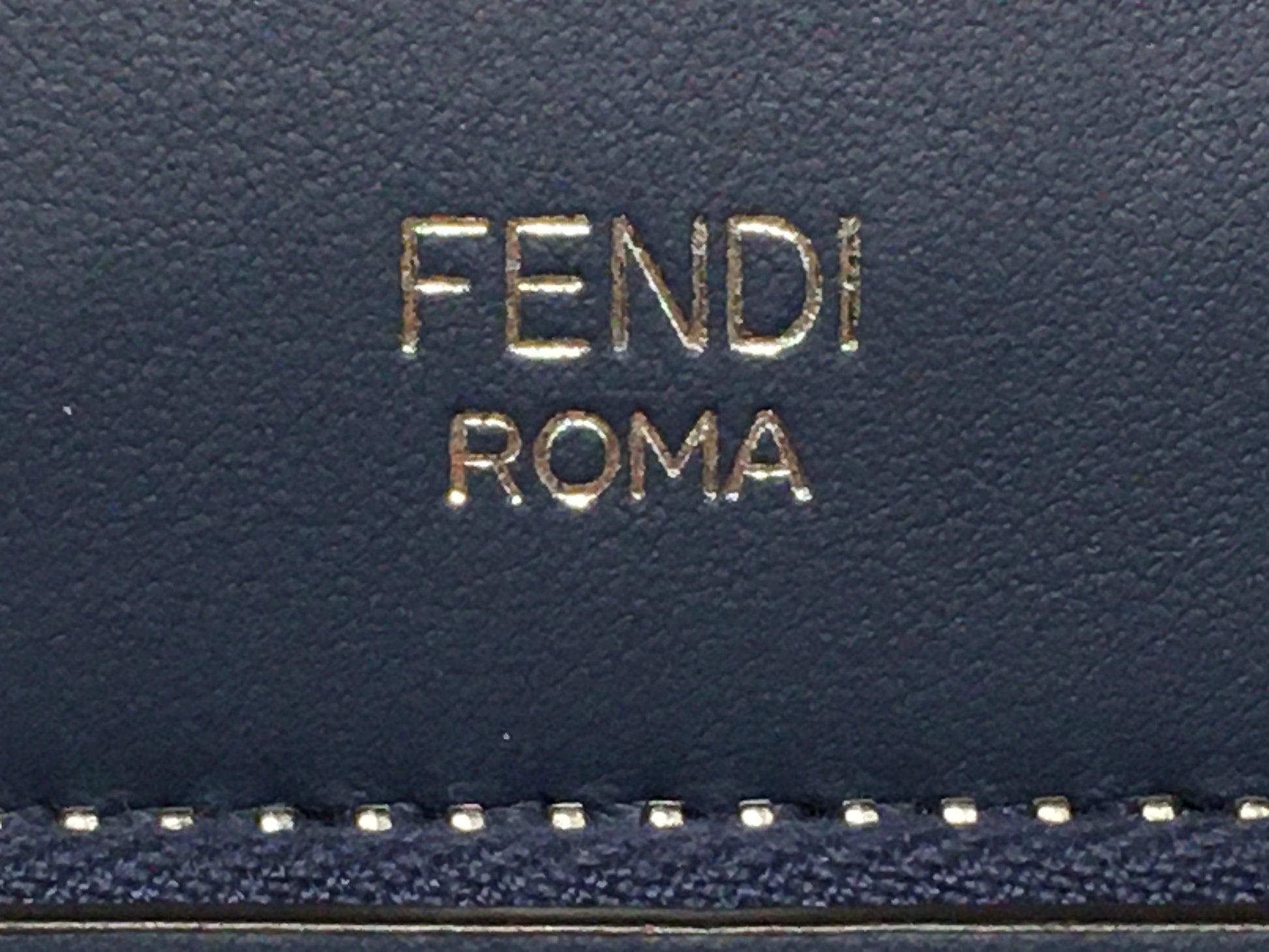 FENDI Leather Dotcom Keyhole Handbag Blue