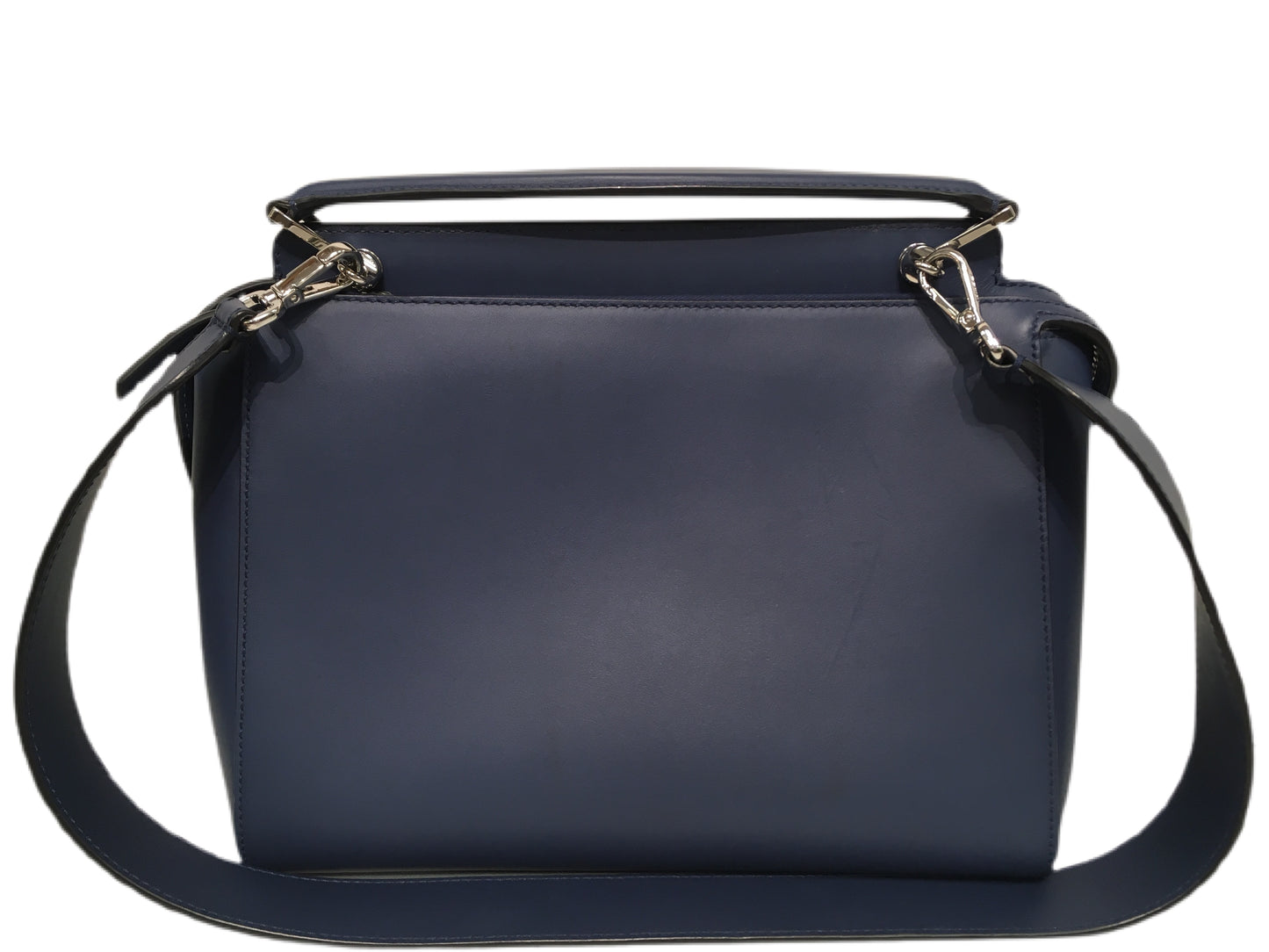 FENDI Leather Dotcom Keyhole Handbag Blue