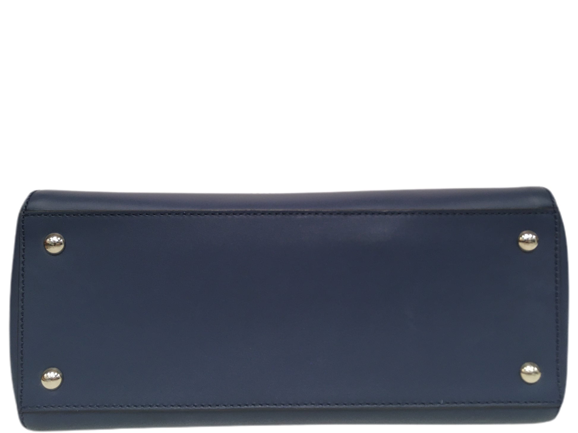FENDI Leather Dotcom Keyhole Handbag Blue