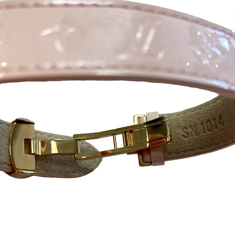 Louis Vuitton // Green Shiny Leather Lock Bracelet – VSP Consignment