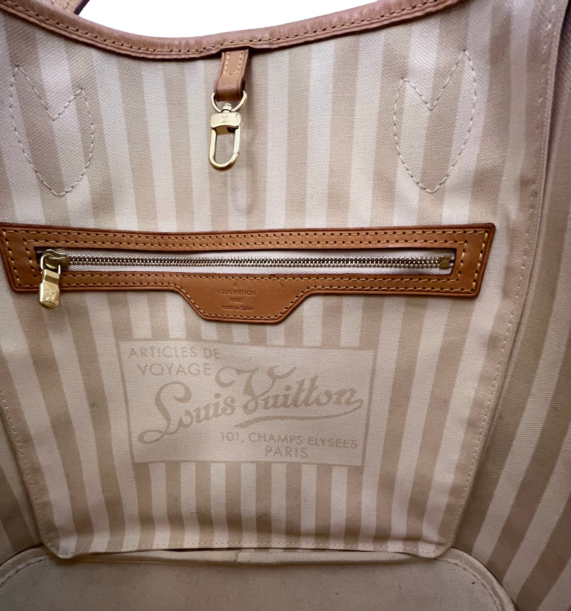 Louis Vuitton Limited Rare Stripe Monogram Rayures Neverfull MM