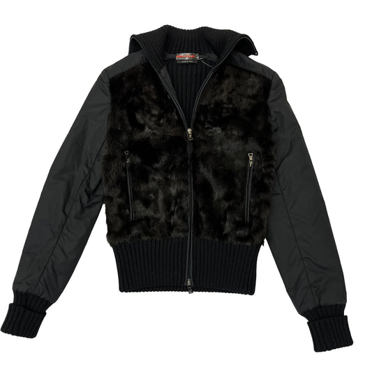 PRADA Fur, Wool & Nylon Jacket Size 40