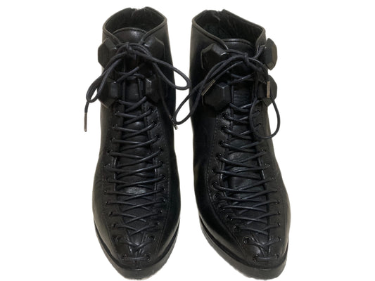 GIVENCHY Leather Lace-Up Ankle Booties Black Size 38