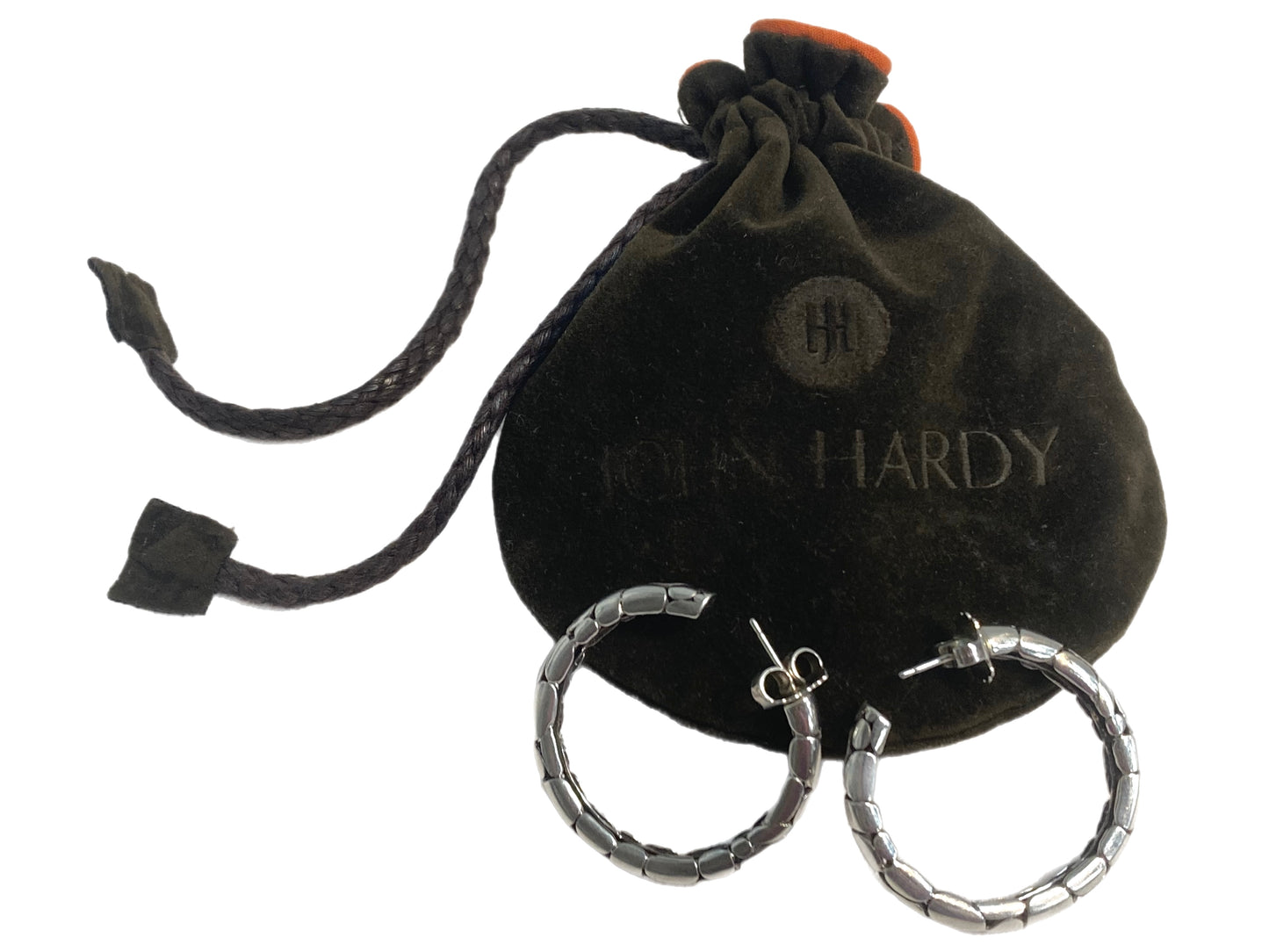 JOHN HARDY Carved Hoop Earrings Silver