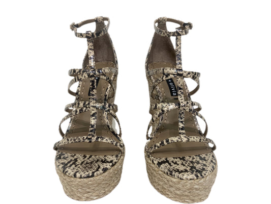 ALICE & OLIVIA Leather Snake Print Wedges Multi-Color Size 7