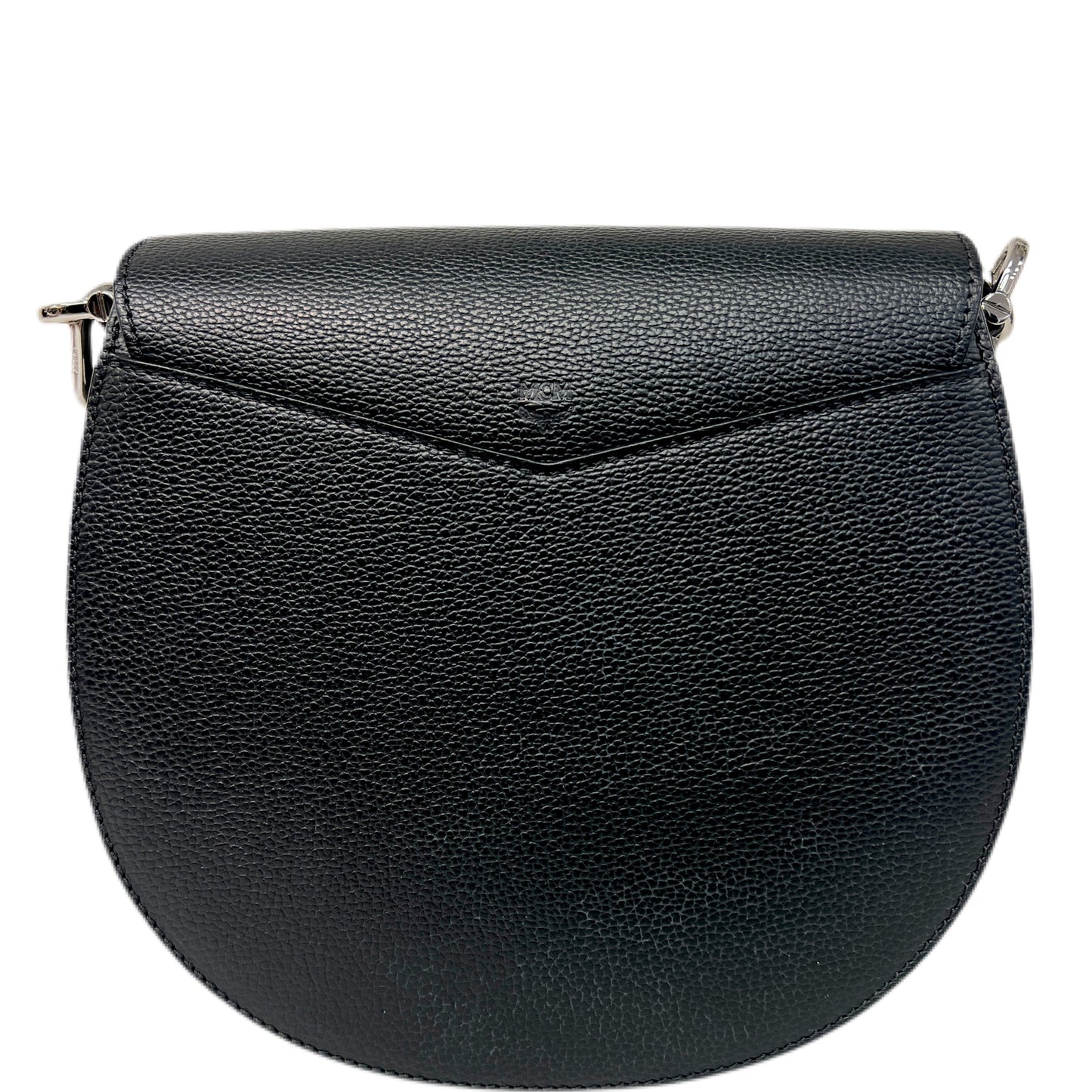 MCM Grained Leather Saddle Bag Black