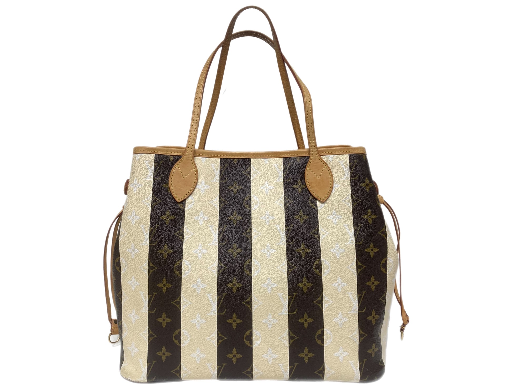 louis vuitton striped neverfull