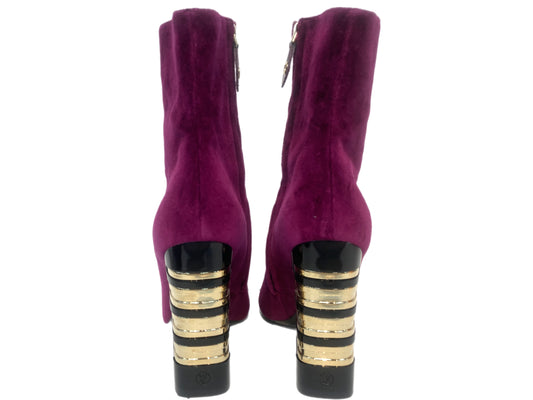 LOUIS VUITTON Velour Monumenta Boots Fuchsia Size 37