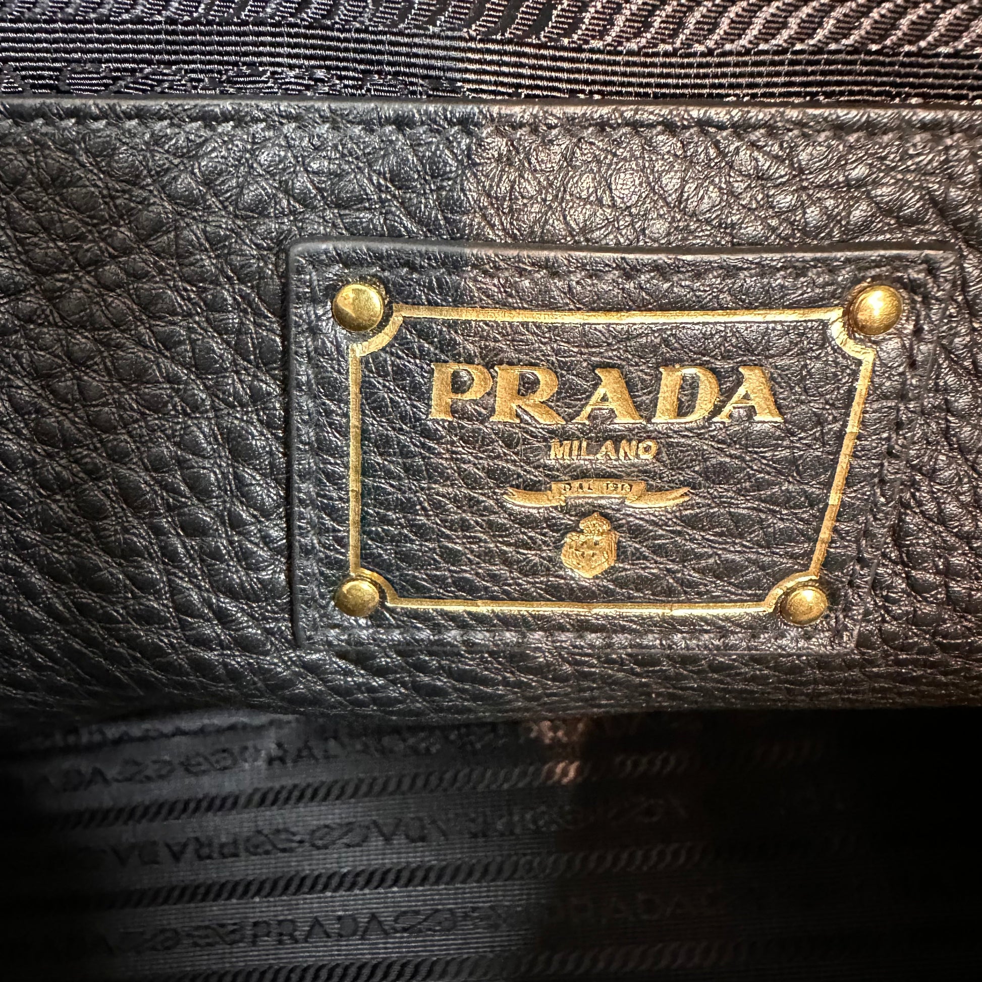 Prada Brown Vitello Phenix Leather Crossbody