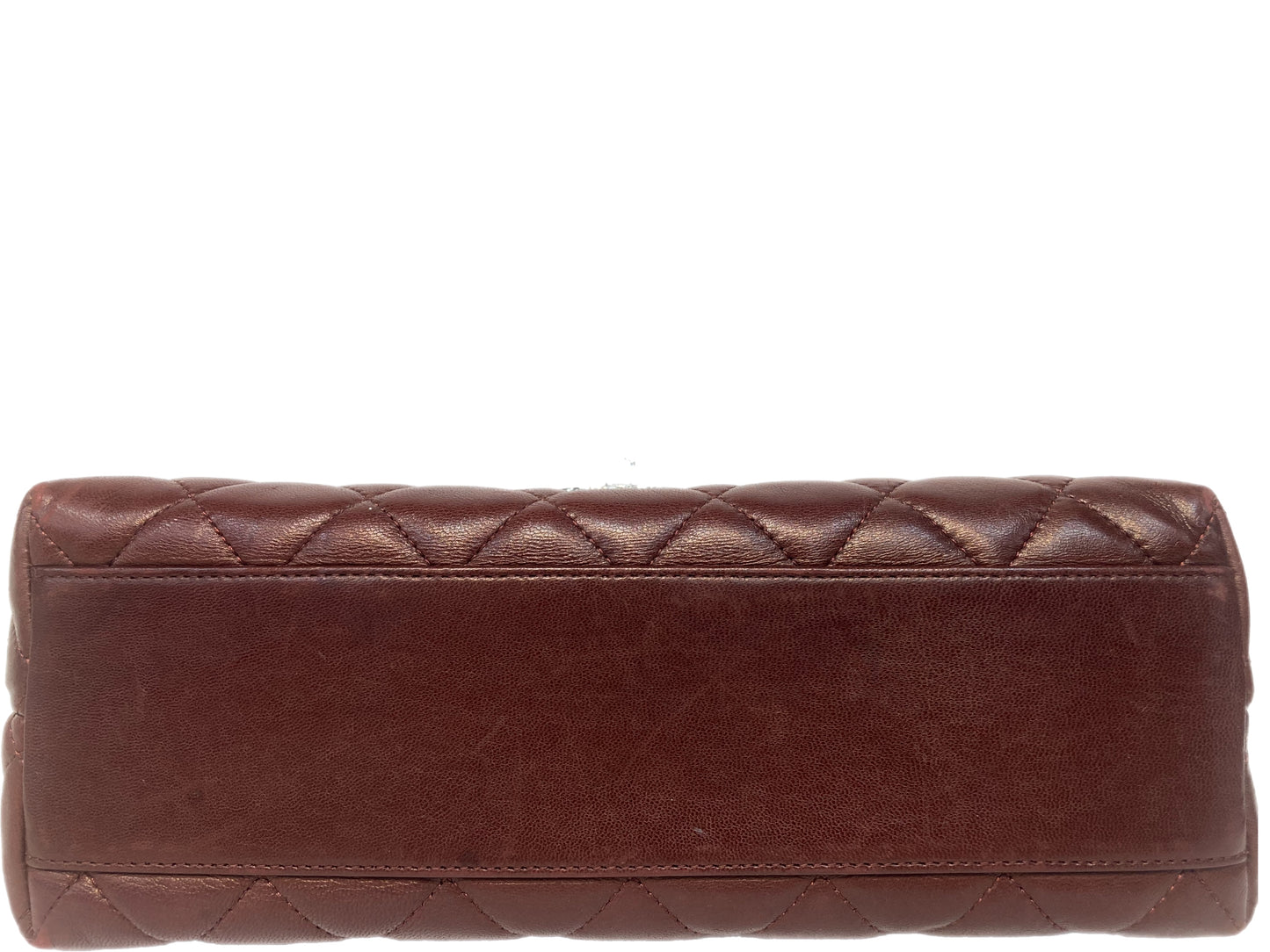 CHANEL Leather Classic Kelly Handbag Burgundy