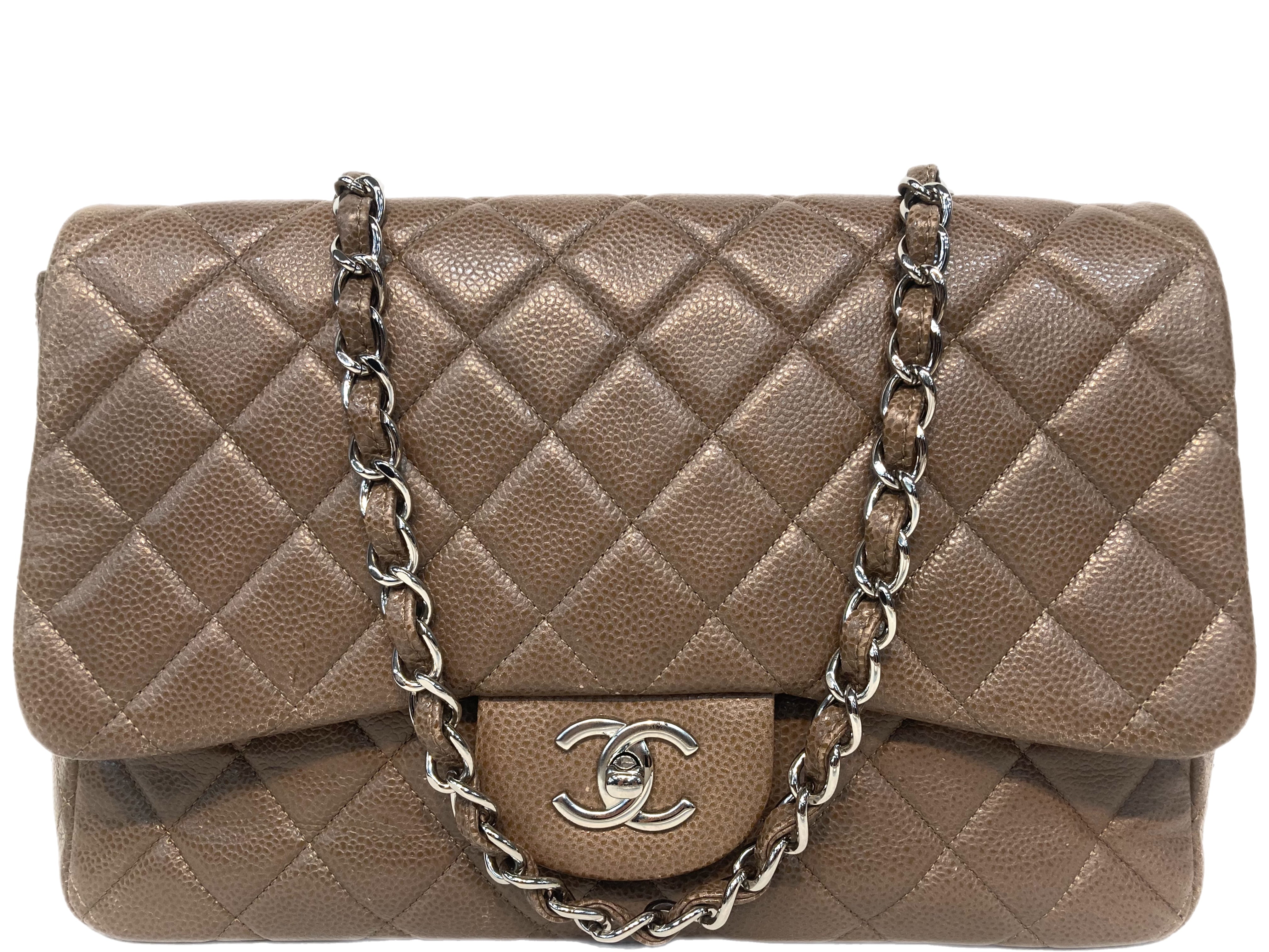 Chanel Beige Caviar Leather Medium Urban Companion Flap Bag Chanel