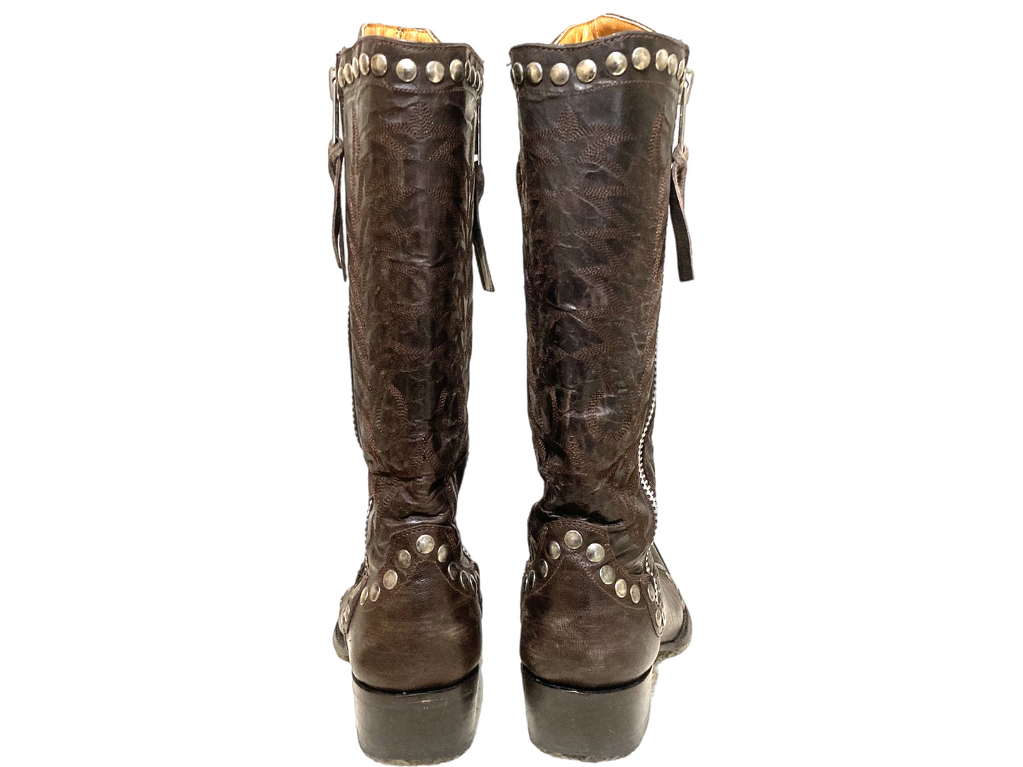 OLD GRINGO Leather Rock Raze Cowboy Boots Brown Size 5.5