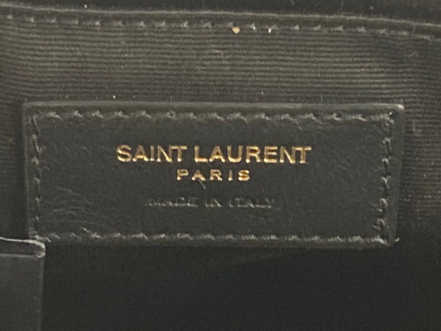 YVES SAINT LAURENT Leather Lou Camera Bag Crossbody Beige