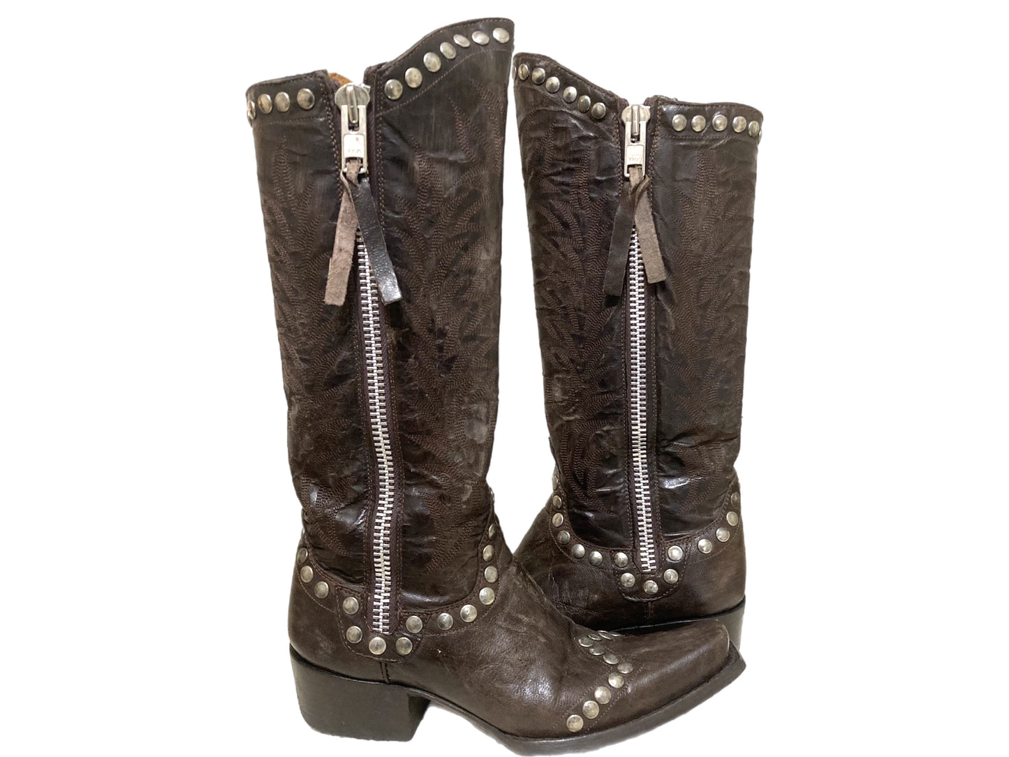 OLD GRINGO Leather Rock Raze Cowboy Boots Brown Size 5.5