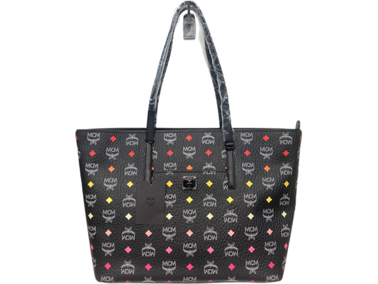 MCM Skyoptic Coated Monogram Tote Black