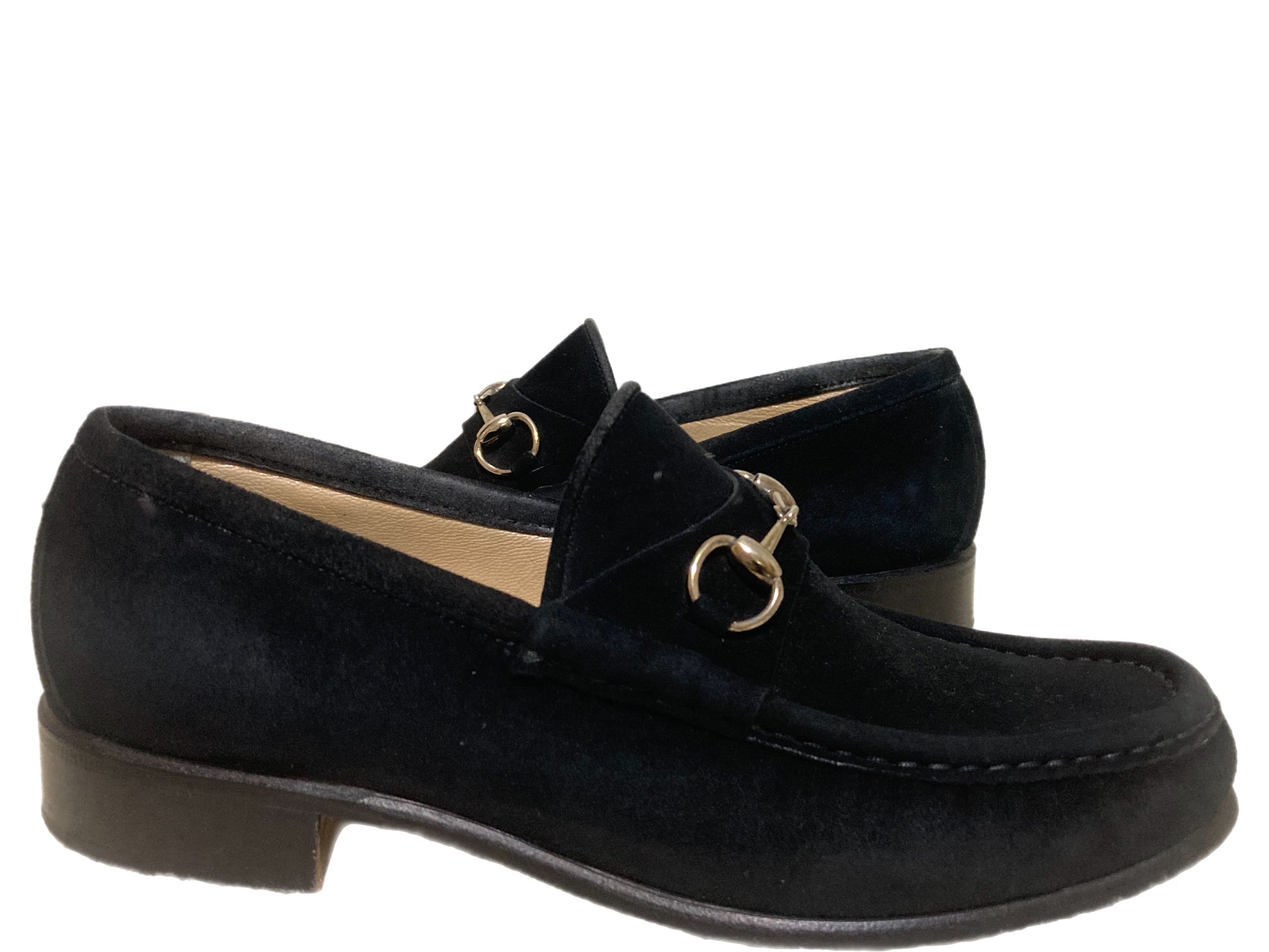 Effektiv unlock Faderlig GUCCI Suede Horsebit Loafers Black Size 6.5 – Past & Present Boutique