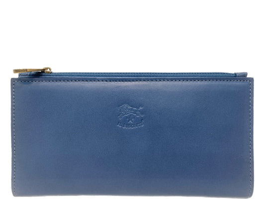 IL BISONTE Continental Wallet Slate Blue