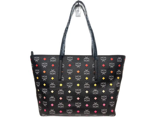 MCM Skyoptic Coated Monogram Tote Black