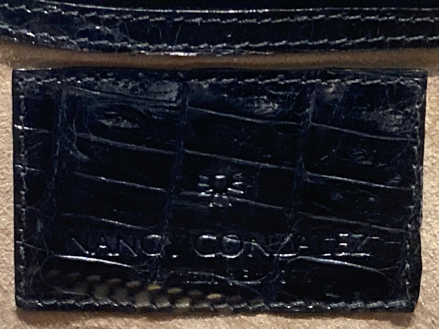 NANCY GONZALEZ Leather Flower Motif Handbag Black