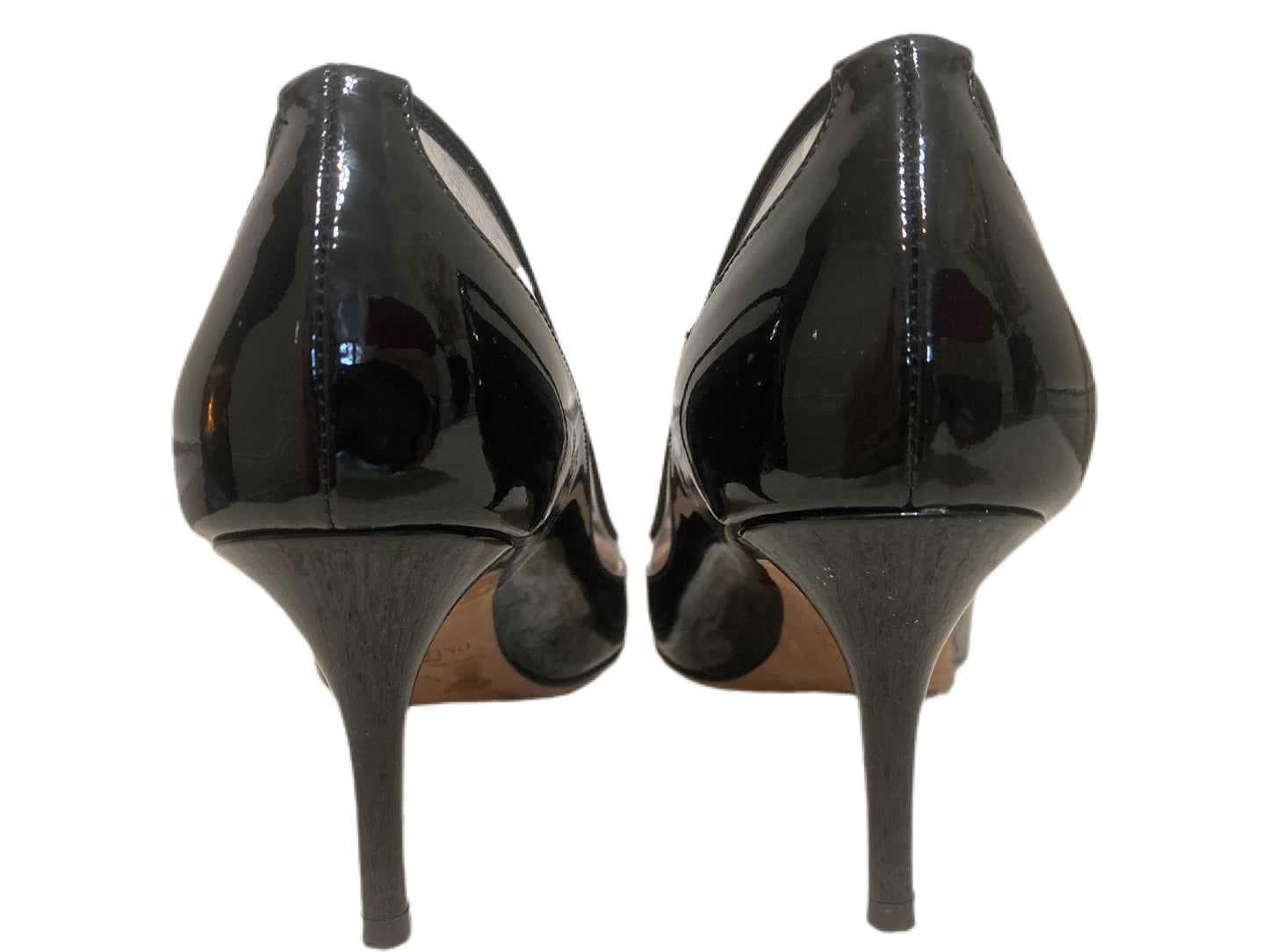 VALENTINO Patent Leather Pointed Toe Pumps Black Size 36.5