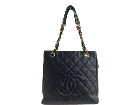 CHANEL Caviar Leather Petite Shopper Black
