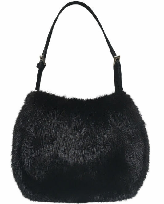 PRADA 100% Mink Mini Handbag Black