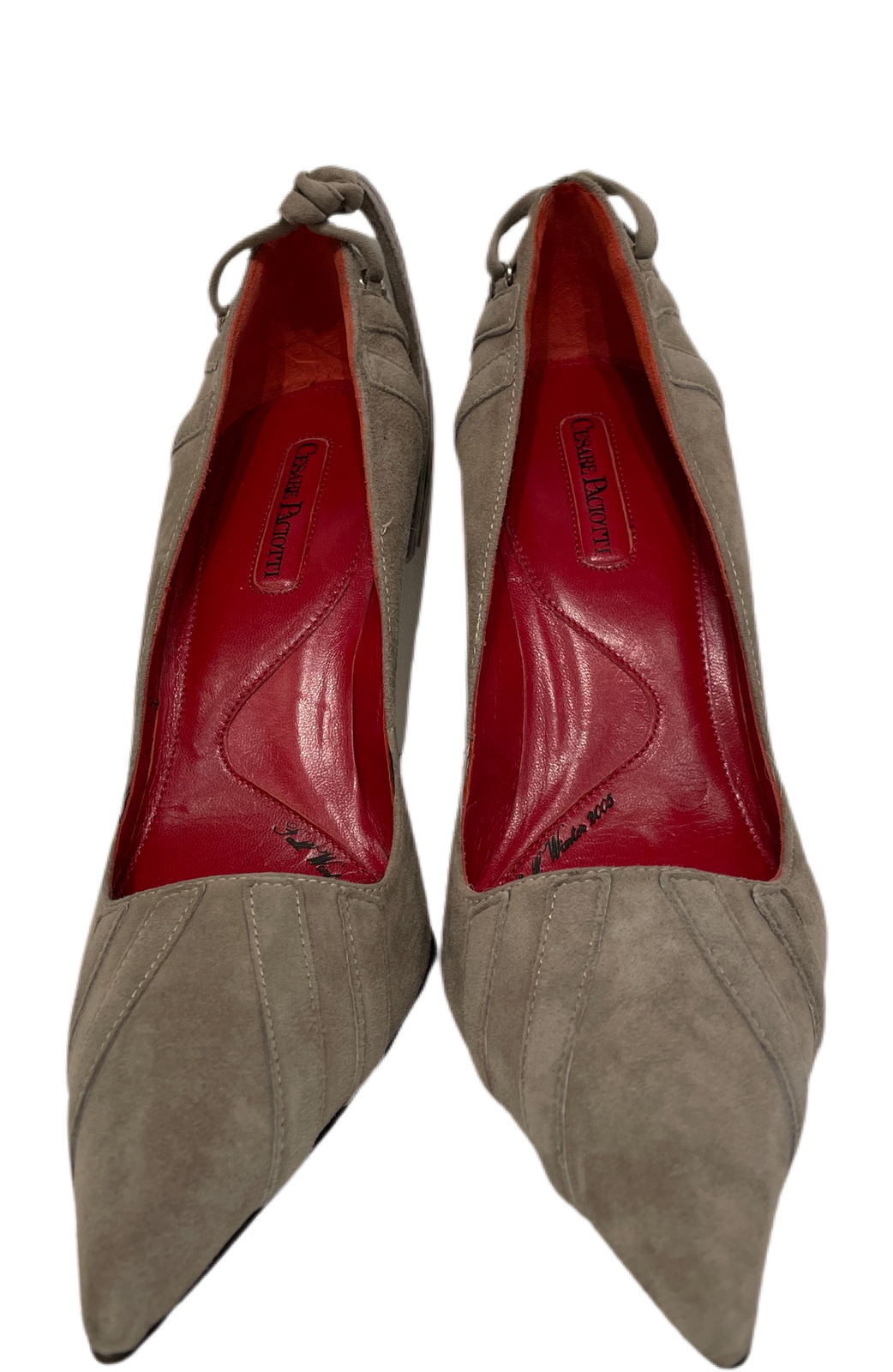 CESARE PACIOTTI Suede Pointed Toe Pumps Taupe Size 37