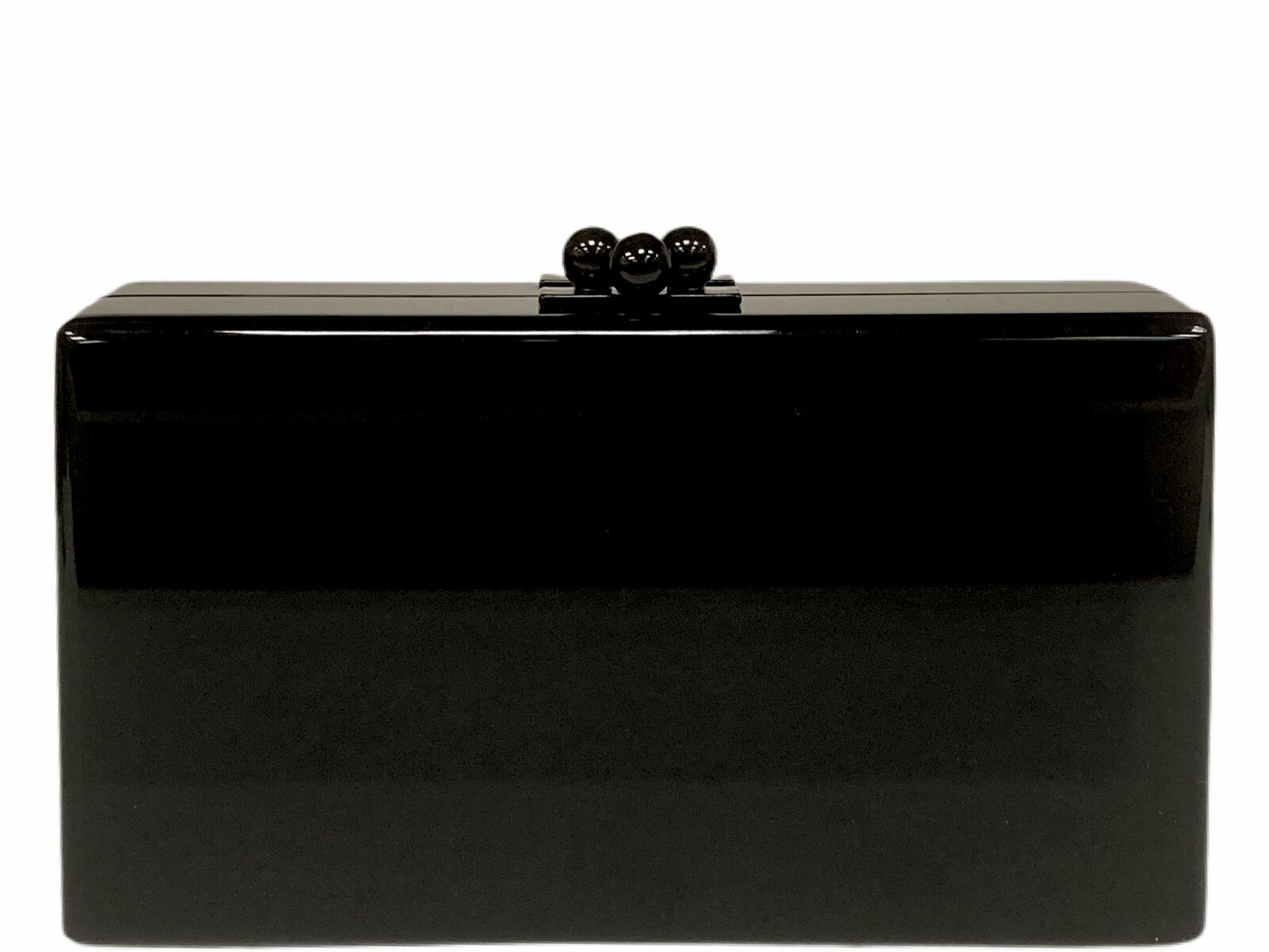 EDIE PARKER Acrylic Heart Box Clutch Black