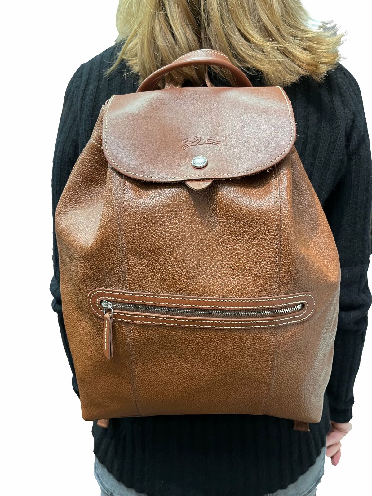 LONGCHAMP Leather Backpack Camel